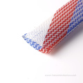 25MM White/blue/red Cable Management PET Braided Sleeve